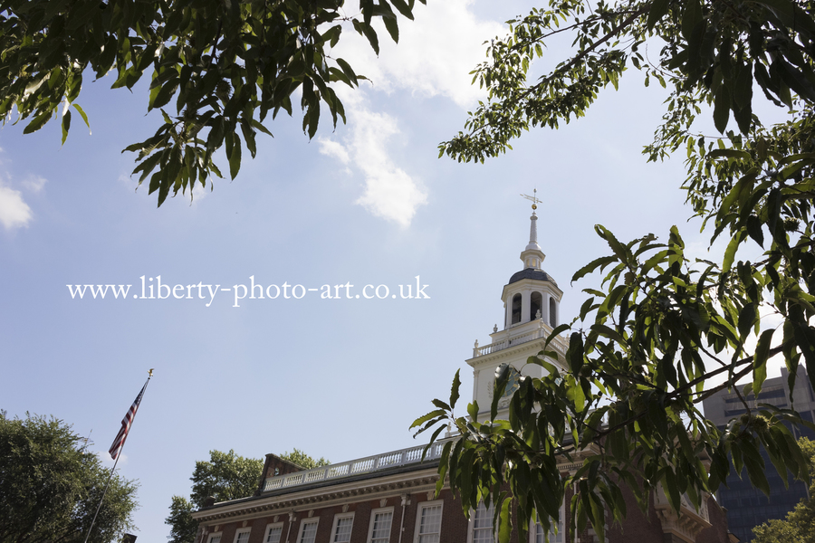 Creative summer view of the historic Independence Hall a World Heritage Site, Independence National Historical Park, Old City, Philadelphia