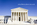 Striking view of the colossal marble facade of the United States Supreme Court Building, Capitol Hill, Washington DC