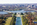 Aerial autumn view of the western-side of the National Mall in Washington DC, including the Abraham Lincoln Memorial, Reflecting Pool, Elm Walks & Arlington Memorial Bridge