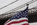 Patriotic view of the historic Brooklyn Bridge, New York City 