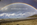 Stunning view of full rainbow above Llanddona Beach, Red Wharf Bay, Anglesey 