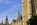 Authentic viewpoint of the gothic spires atop the Palace of Westminster including Big Ben & Victoria Tower