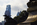 Unique scene from Eakins Oval featuring statuary including the impressive financial district skyscrapers of Center City behind, Parkway Museums District, Philadelphia