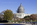 Late fall scene from Union Square featuring the Capitol Reflecting Pool & western edifice of the United States Capitol Building under restoration, Capitol Hill, District of Columbia