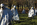 Autumnal scene from the Korean War Veterans Memorial featuring stainless steel statues in the Triangular Field of Service, National Mall, District of Columbia