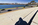Urban riverscape scene featuring the upper Watergate Steps, Potomac River & Rosslyn skyline, Washington DC