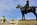 Horse Guards Parade day scene featuring the equestrian statue of Earl Roberts including the Old Admirality Building behind, Whitehall, London, England