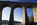 View of the colossal stone arches of the Menai Suspension Bridge anchoring the World Heritage Site in place, Anglesey, Gwynedd