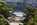 Church Island scene featuring a view of the Menai Suspension Bridge spanning the Menai Strait, World Heritage Site, Isle of Anglesey, Gwynedd