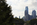 Rocky Steps vantage point overlooking the tree-lined avenue of the Benjamin Franklin Parkway looking towards City Hall and the skyscrapers of Center City in the distance, Philadelphia, Pennsylvania